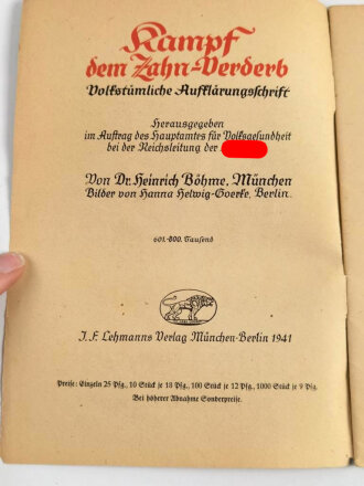 "Kampf dem Zahnverderb" Boschüre für...