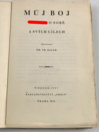 Tschechische  Ausgabe von Adolf Hitler " Mein...