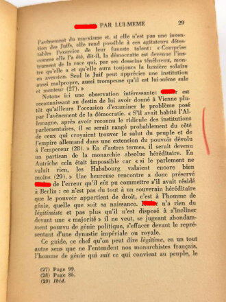 Französische Ausgabe von Adolf Hitler " Mein Kampf"  Jacques Haumont Paris 1933. Buchrücken löst sich