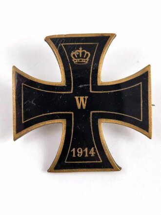 1.Weltkrieg, patriotisches Abzeichen Eisernes Kreuz 1914. Emailliert, Höhe 32mm
