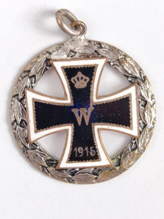1.Weltkrieg, patriotischer Anhänger Eisernes Kreuz 1914. Emailliert, Durchmesser 28mm