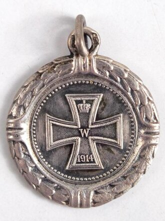 1.Weltkrieg, patriotischer Anhänger Eisernes Kreuz 1914.  Durchmesser 23mm