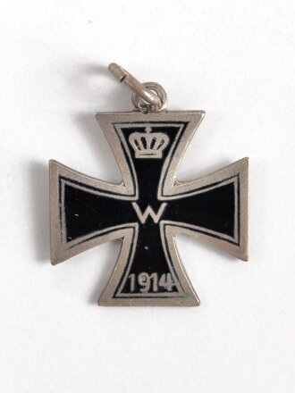 1.Weltkrieg, patriotischer Anhänger Eisernes Kreuz 1914.  Höhe 19mm