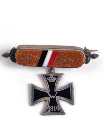 1.Weltkrieg, patriotische Brosche Eisernes Kreuz 1914.  Breite oben 42mm