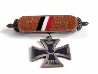 1.Weltkrieg, patriotische Brosche Eisernes Kreuz 1914.  Breite oben 42mm