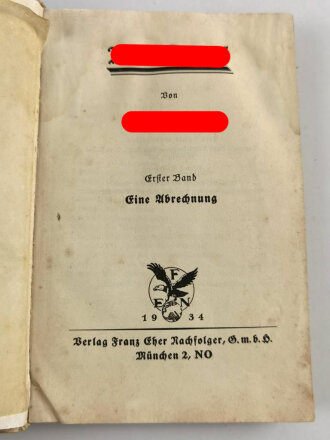 Adolf Hitler " Mein Kampf"  1. Band von 1934 mit einer Widmung