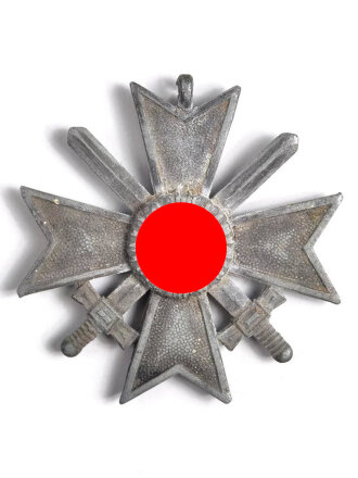 Kriegsverdienstkreuz 2. Klasse 1939 mit Schwertern, Bandring fehlt,Öse defekt, Zink, uzngereinigt