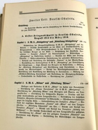 "Der Krieg zur See 1914-1918 - Die Kämpfe der kaiserlichen Marine in den Deutschen Kolonien" Band 1, 330 Seiten