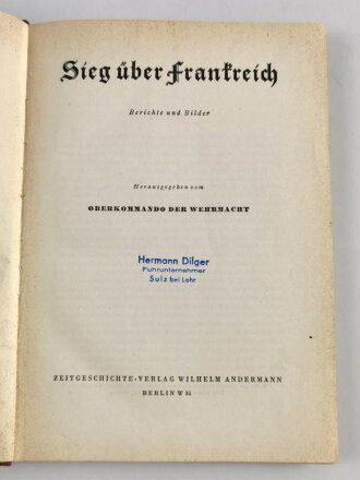 "Sieg über Frankreich" Berichte und Bilder, 192 Seiten, 