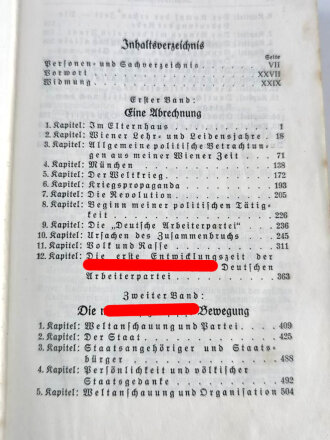 Adolf Hitler " Mein Kampf"  Kriegsausgabe von 1940, gebraucht, Portraitblatt grösstenteils gelöst