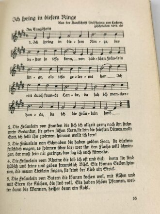 "Wir Mädel Singen" Liederbuch des Bunds Deutscher Mädel, datiert 1938, 208 Seiten, guter Zustand