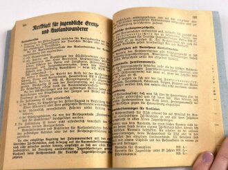 Reichsverband für Deutsche Jugendherbergen DJH "Reichsherbergsverzeichnis 1938", DIN A6, ca 400 Seiten