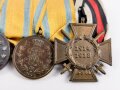 Ordenspange eines tapferen Sachsen, Friedrich Ausgust Medaille in bronze und silber, dazugehörige Bandspange