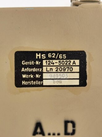 Würzburg Radar FuSE 65 (FuMG62 and 65) , Hilfssender HS 62/65, Anfordererzeichen Ln 20970. Originallack ? Funktion nicht geprüft