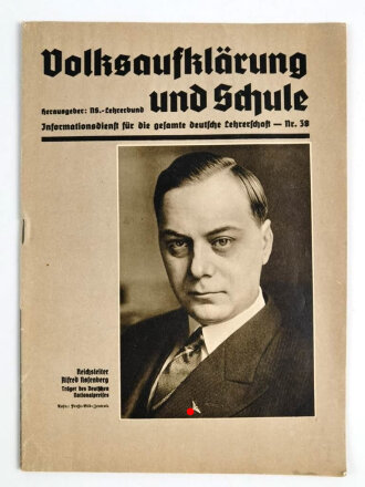 Broschüre "Volksaufklärung und Schule", Herausgeber: NS.-Lehrerbund, Nr. 38, 28 Seiten, DIN A5