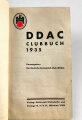 "DDAC Clubbuch 1935", ca 239 Seiten, unter DIN A5, verschmutzt