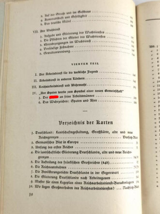 "Spaten und Ähre. Das Handbuch der deutschen Jugend im Reichsarbeitsdienst", datiert 1937