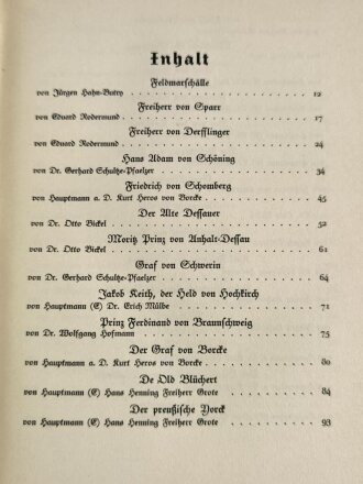 "Preußisch-deutsche Feldmarschälle und Großadmirale"  datiert 1937, 355 Seiten