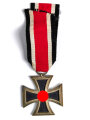 Eisernes Kreuz 2. Klasse 1939 am Band, ohne Hersteller, Hakenkreuz mit voller Schwärzung