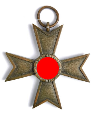 Kriegsverdienstkreuz 2. Klasse 1939 ohne Schwerter, mit kurzem Bandabschnitt, ohne Hersteller, Buntmetall