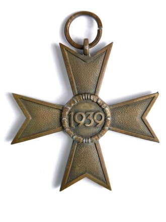 Kriegsverdienstkreuz 2. Klasse 1939 ohne Schwerter, mit kurzem Bandabschnitt, ohne Hersteller, Buntmetall