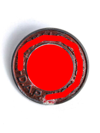 Mitgliedsabzeichen der NSDAP, Lackierte Ausführung, Hakenkreuz leicht korrodiert, Hersteller M1/103
