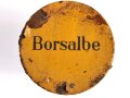 "Borsalbe" Porzellankruke, ungereinigt. Gehört ins Bodenfach des "Veterinär Arzneikasten 18/27" der Wehrmacht