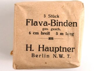3 Stück " Flava-Binden" H.Hauptner Berlin, gehört so unter anderem in  den " "Veterinär Arzneikasten 18/27" der Wehrmacht