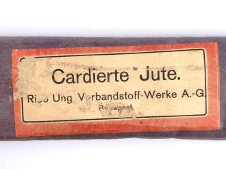 Cardierte Jute" verbandstoff Werke Budapest,...