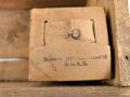 Packung Hufnägel ( 1,7 kg ) der "Saazer Hufnägelfabrik"  ( Heute Tschechische Republik ) Sehr guter Zustand, im originalen Holzkasten für 10 Pack