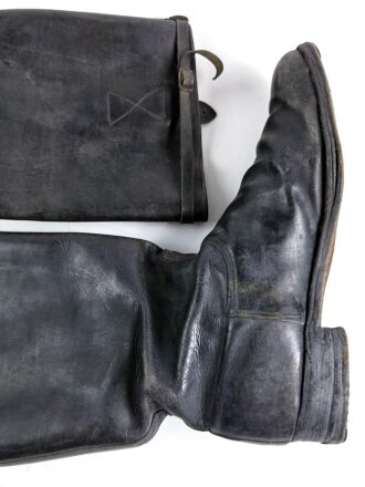 Paar Stiefel für Offiziere der Wehrmacht, ungereinigtes Paar in gutem Zustand, Sohlenlänge 30cm