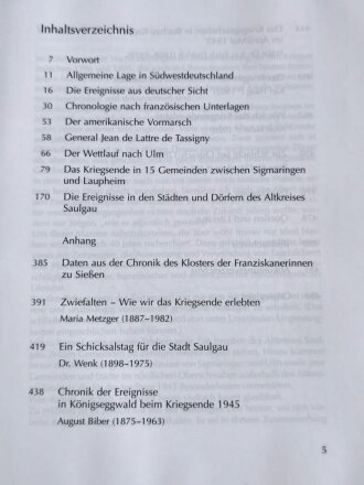 "Das Kriegsende 1945 im nördlichen Oberschwaben " 493 Seiten, DIN A5, gebraucht