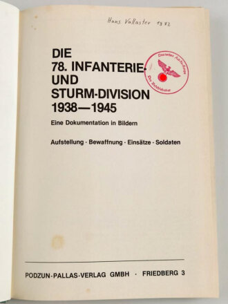 "Die 78. Infanterie und Sturm-Division...