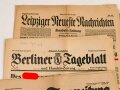 12 Stück Zeitungen aus der Zeit des 2.Weltkrieg. Jeweils nicht auf Zustand oder Vollständigkeit geprüft