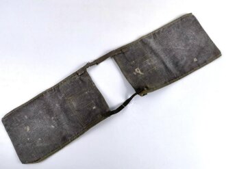 Beutel für Gewehrgranaten der Wehrmacht. getragenes Stück, Leder angetrocknet