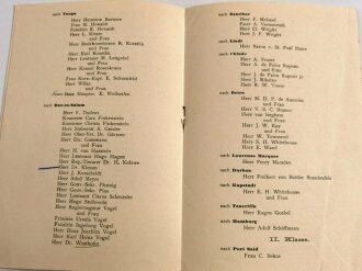 Passagier-Liste des Reichspostdampfer General, Abfaht 13. Januar 1913 