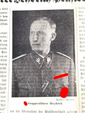 "Das Schwarze Korps" Zeitung der Schutzstaffeln der NSDAP, Berlin 5. September 1940, geknickt