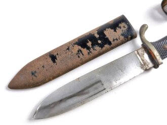 Fahrtenmesser eines Angehörigen der Hitler Jugend. Hersteller RZM M7/13. Ungereinigter Speicherfund
