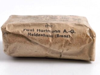 Verbandpäckchen für einen Verbandkasten, kleine Ausführung, Originalverpackt, datiert 1943