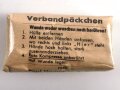 Verbandpäckchen für einen Verbandkasten, kleine Ausführung, Originalverpackt, datiert 1942