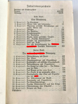 Adolf Hitler "Mein Kampf" kleine, rote "Tornisterausgabe" von 1941