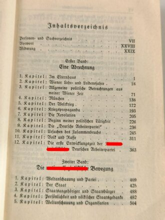 Adolf Hitler "Mein Kampf" kleine, rote " Tornisterausgabe" von 1940