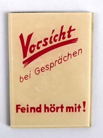 Kleiner Handspiegel "Vorsicht bei Gesprächen Feind hört mit !" 5 x 7cm