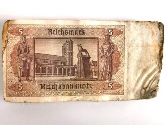 Bündel Geldscheine " 5 Reichsmark" zusammengebacken