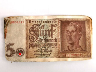 Bündel Geldscheine " 5 Reichsmark" zusammengebacken