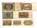 7 Reichsbanknoten aus der Zeit des 2.Weltkrieg