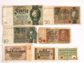 7 Reichsbanknoten aus der Zeit des 2.Weltkrieg