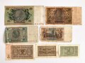 7 Reichsbanknoten aus der Zeit des 2.Weltkrieg