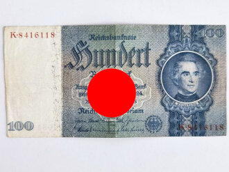 Reichsbanknote 100 Reichsmark aus der Zeit des 2.Weltkrieg