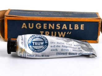 Tube "TRUW Augensalbe" in der originalen Umverpackung, Länge dieser10cm